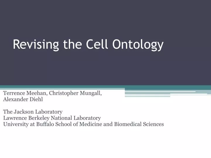 revising the cell ontology
