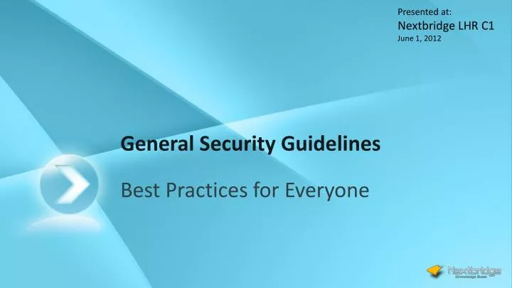 general security guidelines