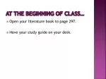At the beginning of class… - slide 1
