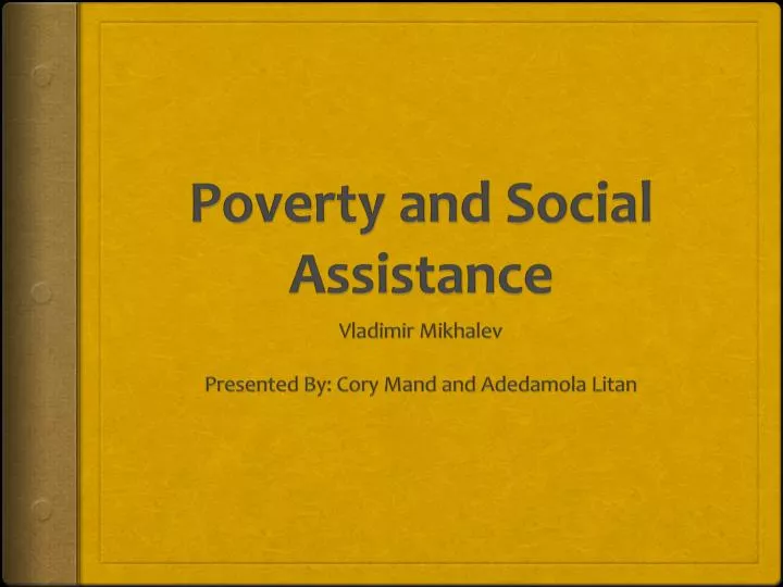 poverty and social assistance