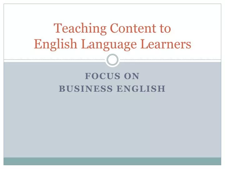 teaching content to english language learners