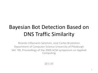 Bayesian Bot Detection Based on DNS Traffic Similarity