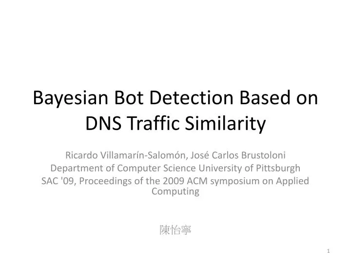 bayesian bot detection based on dns traffic similarity
