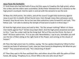 Jesus Faces the Sanhedrin