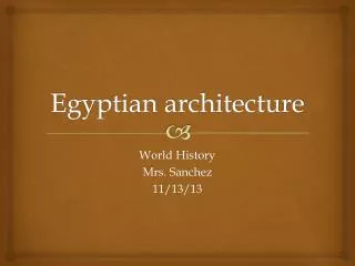 Egyptian architecture