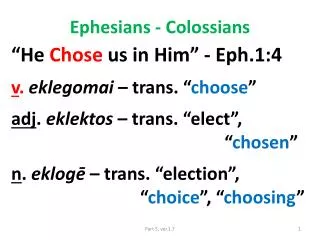 Ephesians - Colossians
