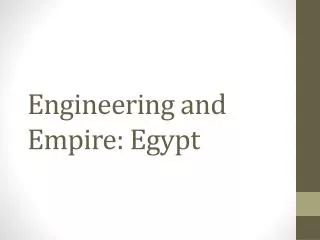 Engineering and Empire: Egypt