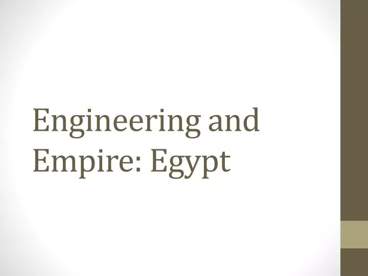 engineering and empire egypt