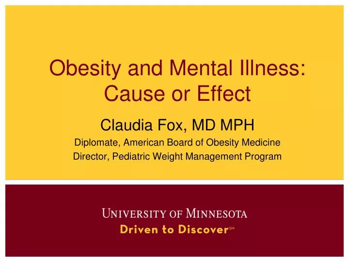 obesity and mental illness cause or effect