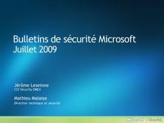 bulletins de s curit microsoft juillet 2009