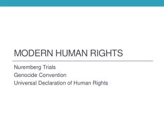 MODERN HUMAN RIGHTS