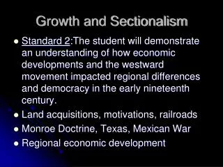 Growth and Sectionalism