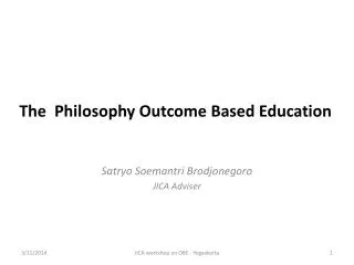 The Philosophy Outcome Based Education