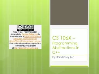CS 106X – Programming Abstractions in C++
