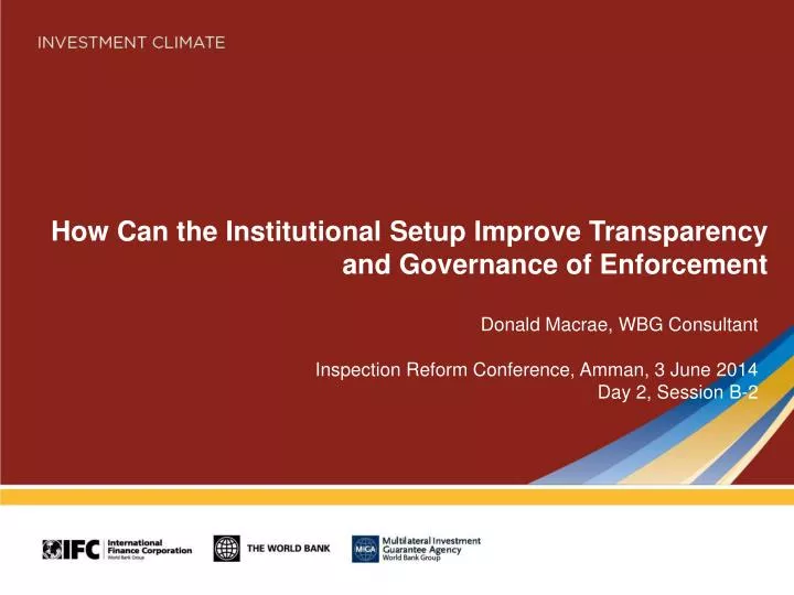 how can the institutional setup improve transparency and governance of enforcement