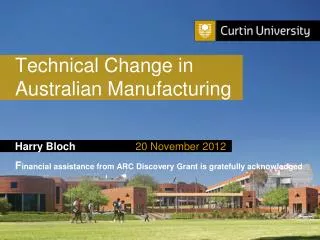 Technical Change in Australian Manufacturing