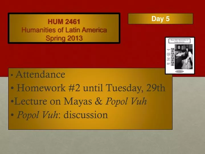 hum 2461 humanities of latin america spring 2013