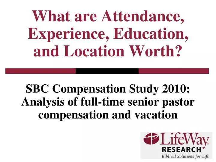 sbc compensation study 2010 analysis of full time senior pastor compensation and vacation