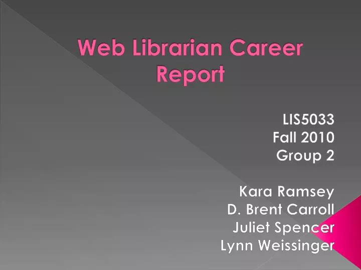 web librarian career report