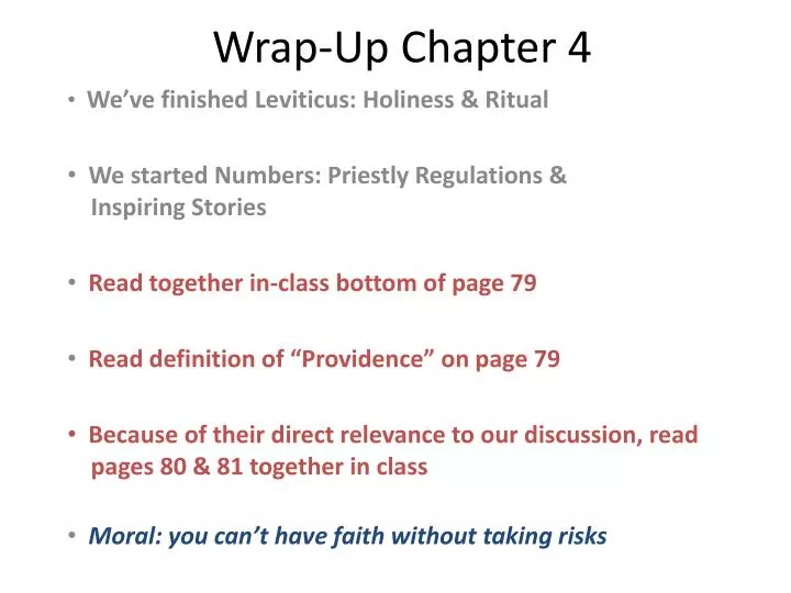 wrap up chapter 4