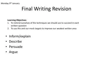 Final Writing Revision