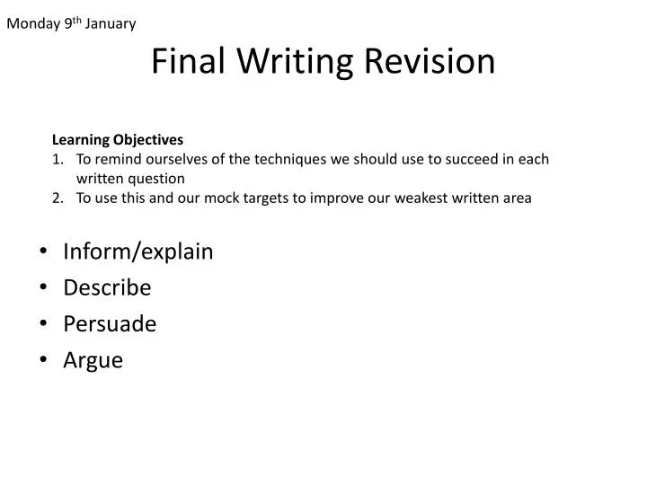 final writing revision