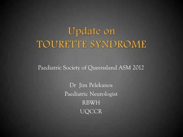 update on tourette syndrome