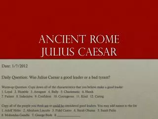 Ancient Rome Julius Caesar