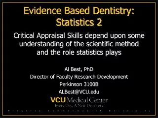 Evidence Based Dentistry: Statistics 2
