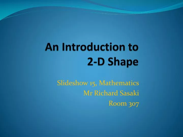an introduction to 2 d shape