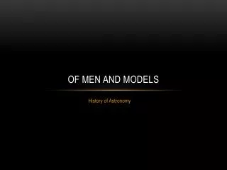 Of men and Models
