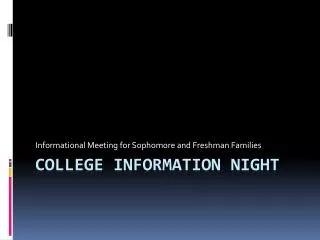 College information night