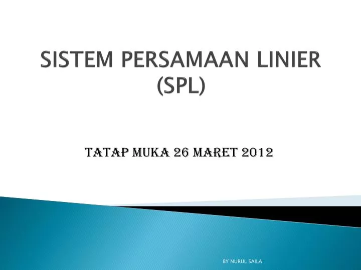 sistem persamaan linier spl