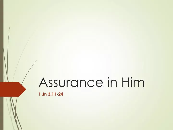 assurance in him