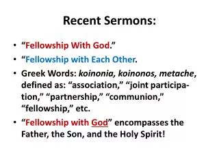 Recent Sermons: