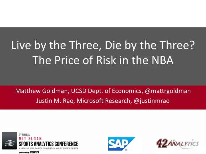 live by the three die by the three the price of risk in the nba