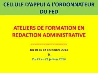 cellule d appui a l ordonnateur du fed