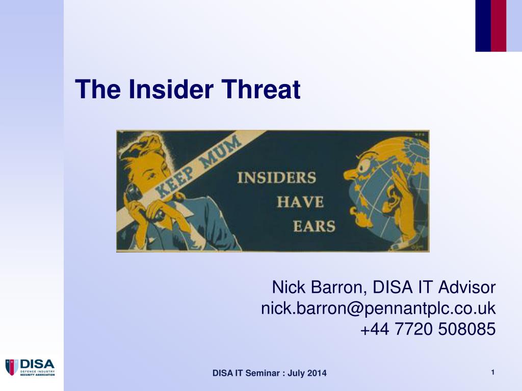 PPT - The Insider Threat PowerPoint Presentation, free download - ID ...
