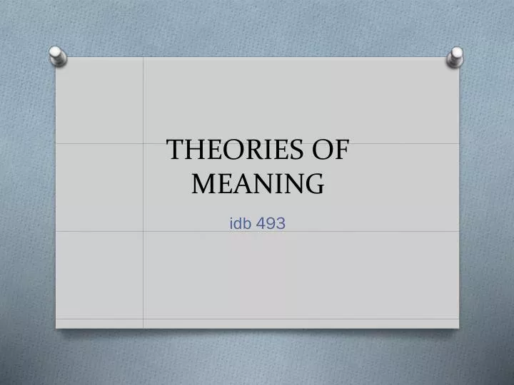 theories of meaning