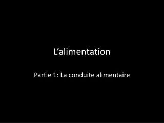 l alimentation