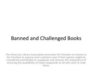 Banned and Challenged Books