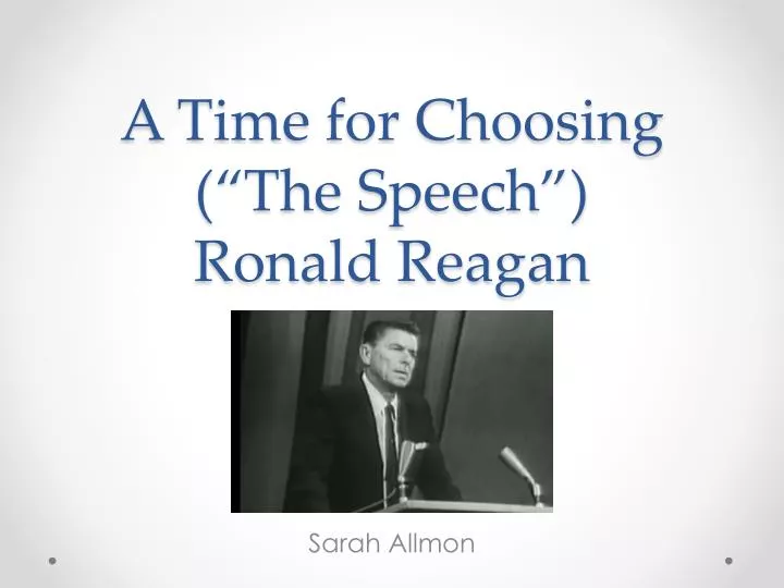 a time for choosing the speech ronald reagan