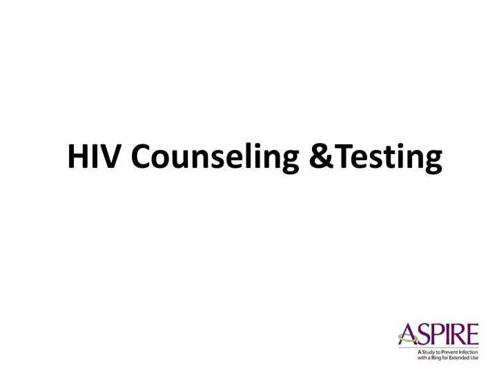 hiv counseling testing