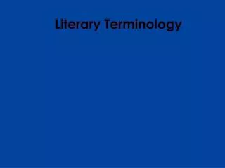 Literary Terminology