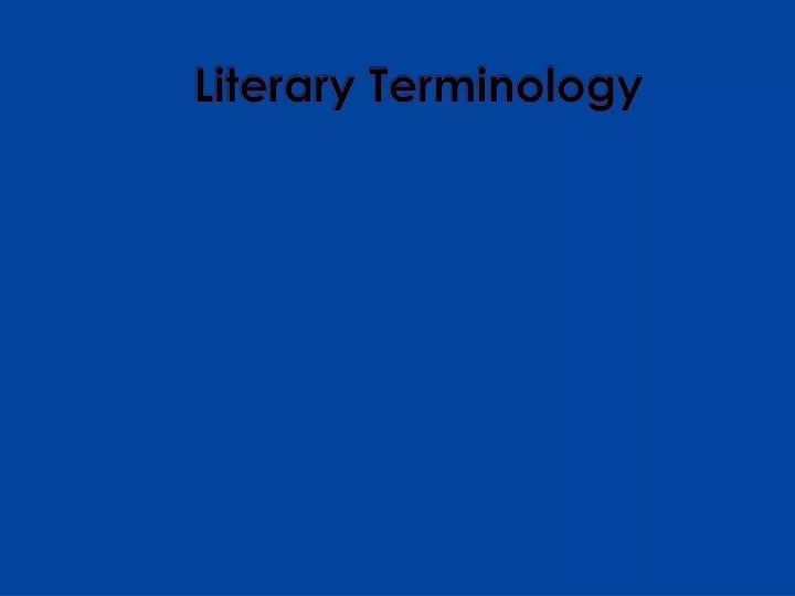 literary terminology