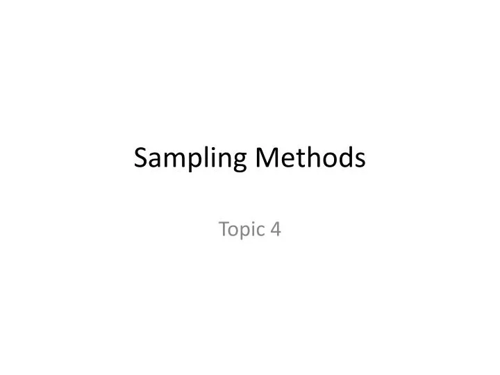 sampling methods