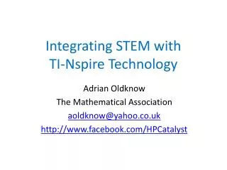 Integrating STEM with TI-Nspire Technology