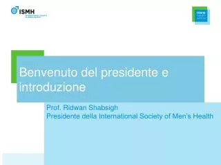 Benvenuto del presidente e introduzione