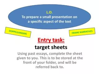 Entry task: target sheets