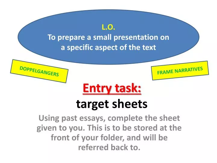 entry task target sheets